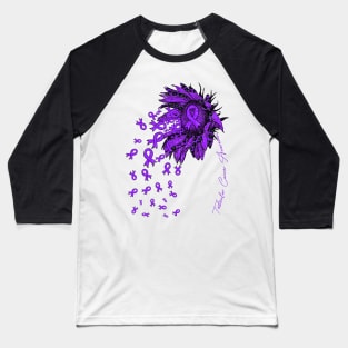 Testicular Cancer Awareness - Sunflower ribbon flowers fall Baseball T-Shirt